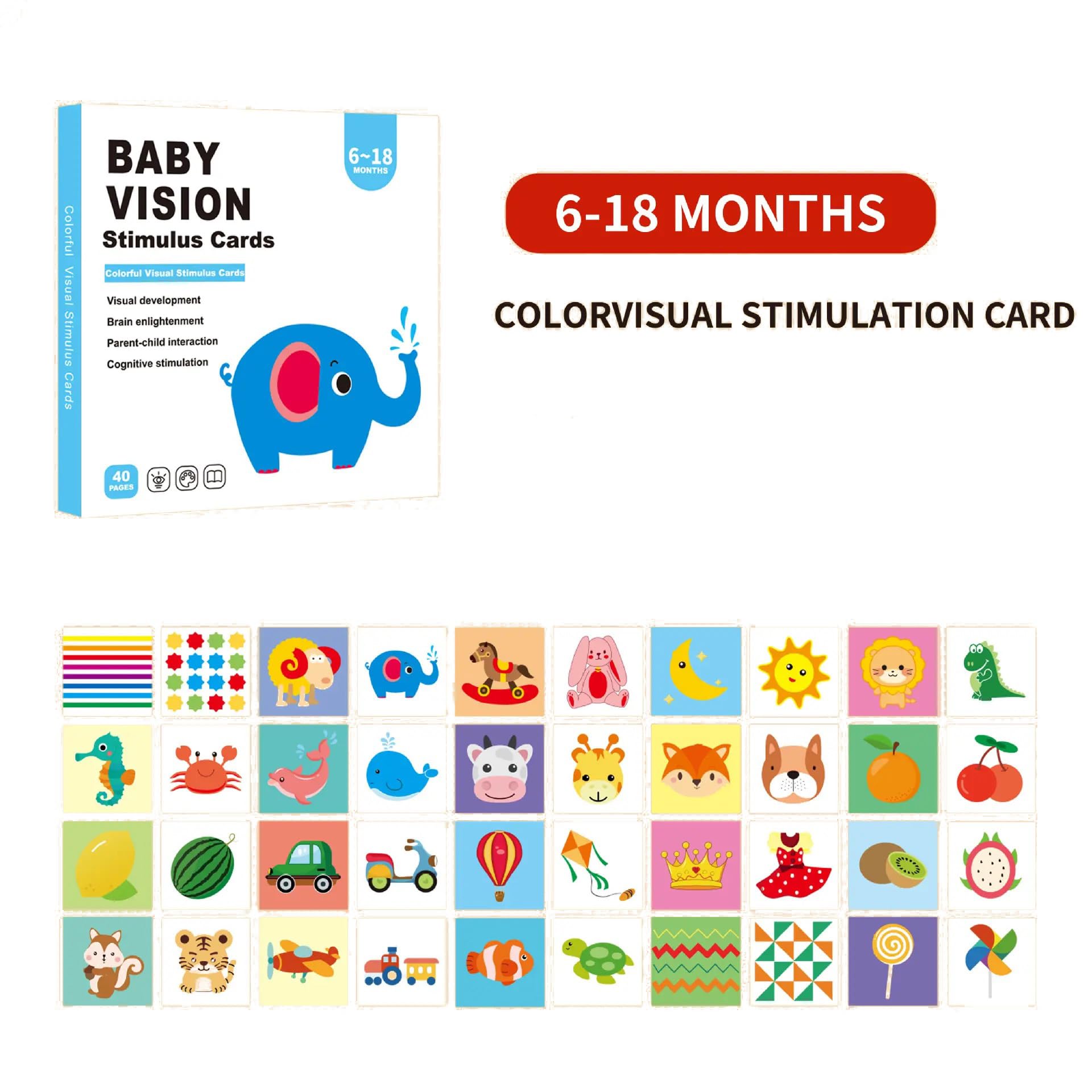 Baby and Toddler Flash Cards for Visual Stimulation and Learning (6-18 Months)