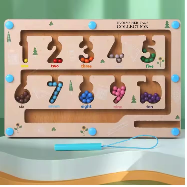 Evolve Heritage Collection Montessori Educational Magnetic Number Maze