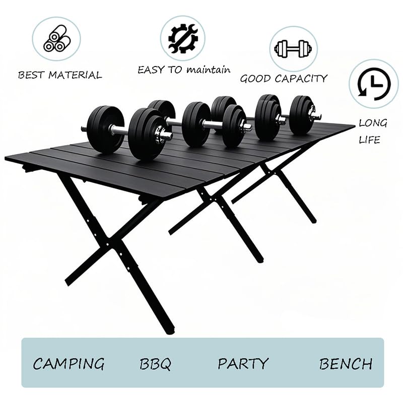 Evolve Heritage Collection Portable Low Roll Up Travel Folding Table for Beach, Camping, & Picnic – Compact, Lightweight, Multi-Purpose for Indoor & Outdoor Use