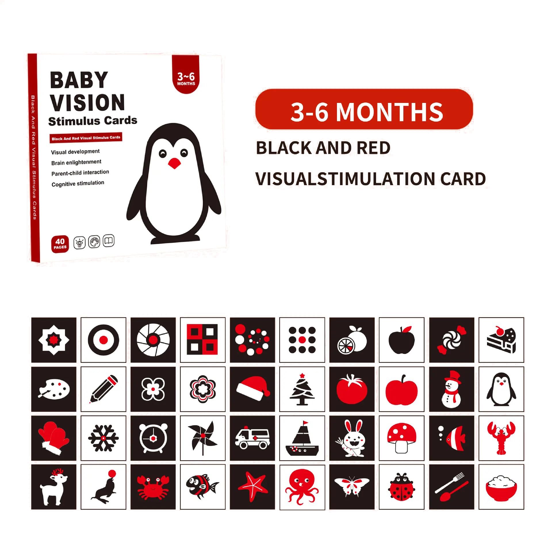Baby and Toddler Flash Cards for Visual Stimulation and Learning (3-6 Months)